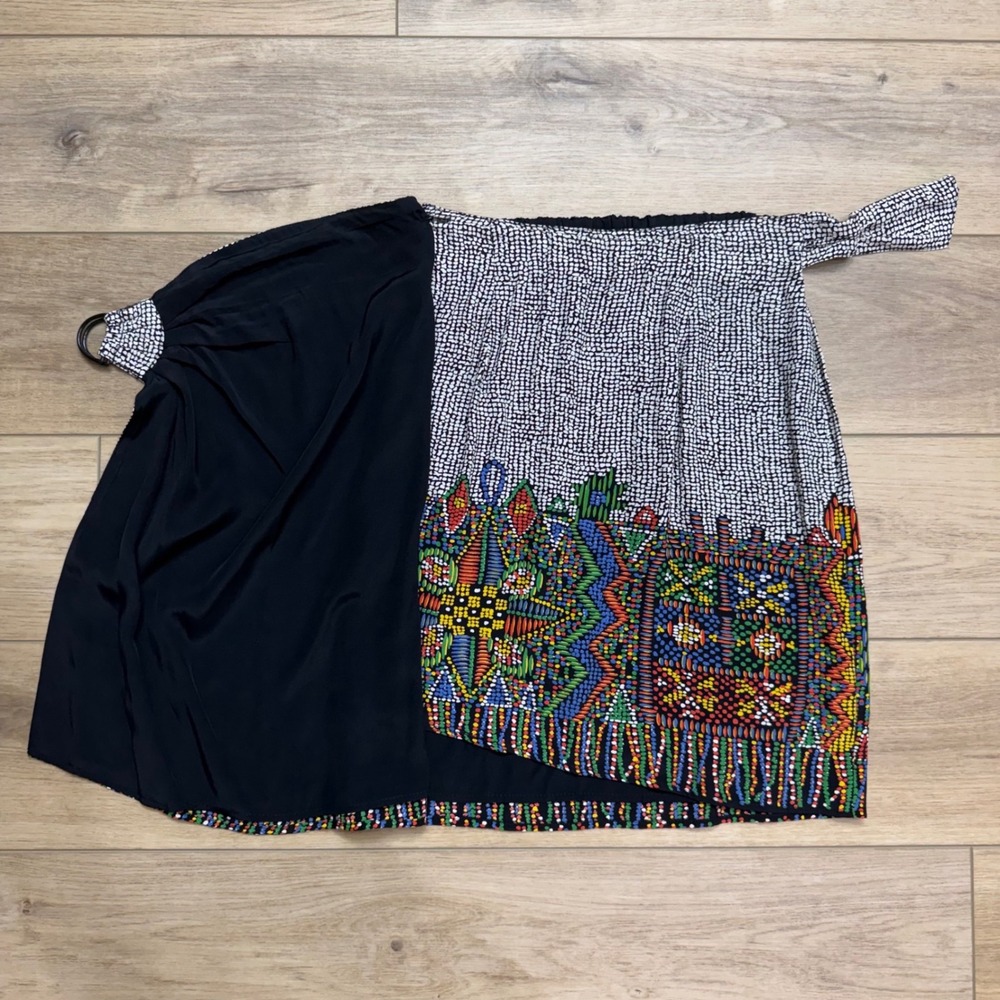 Vintage Platinum Dorothy Schoelen Wrap Skirt 8 Artsy Art to Wear Festival Boho - Picture 7 of 11